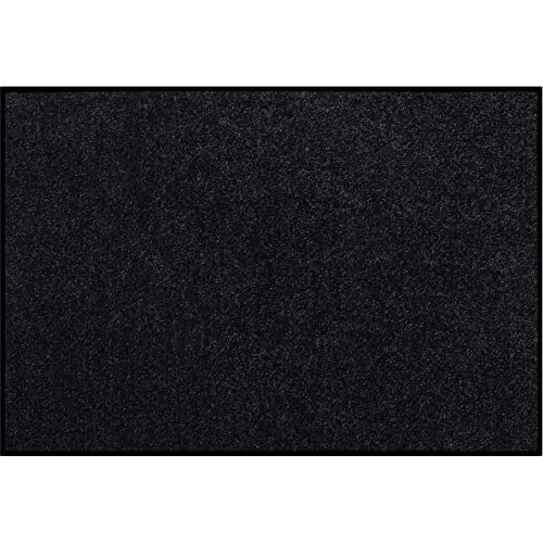 Salonloewe Fußmatte waschbar Schwarz 50 x 75 cm - Rutschfeste Sauberlaufmatte, waschbar bei 40 Grad, ideal für Eingangsbereiche – Made in Germany mit 5 Jahren Qualitätsgarantie.