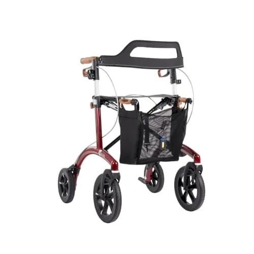 Saljol Allround Rollator – Leichtgewicht mit Vollausstattung in Rot