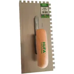 Hufa Glättekelle Stahl Holzgriff 280mm x 130mm 8x8mm gezahnt