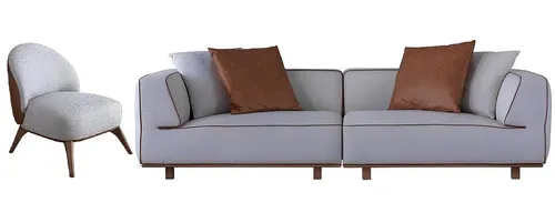 Xlmoebel Polstergarnitur Elegantes Sofa mit Kommode und Couchtisch in edlem Design, (1x 4-Sitzer + 1xSessel + 1xKommode + 1xSpiegel + 1xCouchtisch), Hergestellt in Europa