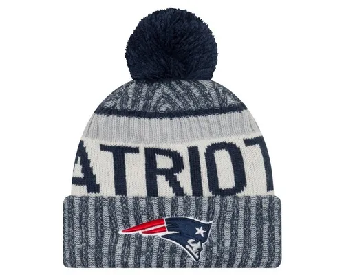 New Era NFL SIDELINE 2017 Bobble Mütze New England Patriots - Hüte & Mützen, gefütterte Wollmütze für Sportfans, ideal für Freizeit und schützt vor Kälte.