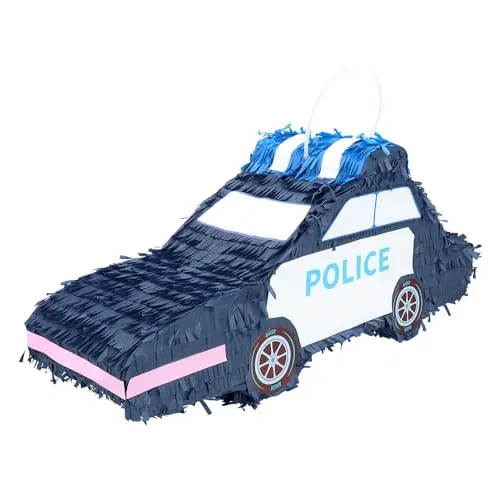Boland 30970 - Pinata Polizei Auto, 56 x 23 cx 18 cm, Hängedeko, Dekoration für Geburtstag, Mottoparty und Karneval