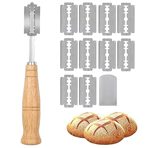 CENRONG Bäckermesser，Baguettemesser Teigmesser Brot bäcker cutter mit 10 Rasierklinge Ritzmesser zum einschneiden von baguette，für DIY Brotteig Muster