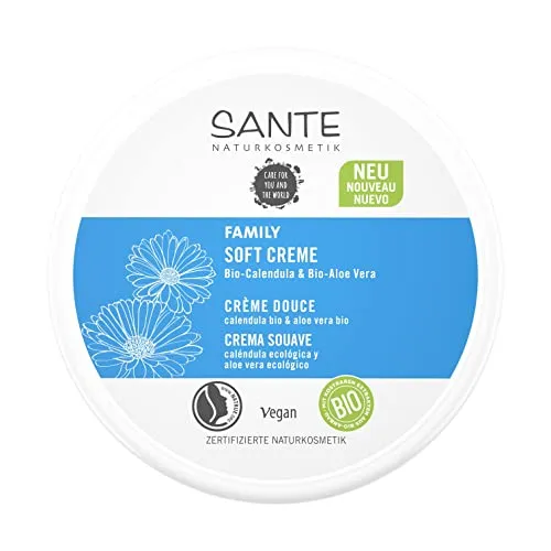 Sante Softcreme Calendula & Aloe - Ganzkörperpflege mit Bio-Calendula und Bio-Aloe Vera für sanfte, tägliche Pflege von Gesicht, Hals und Körper.