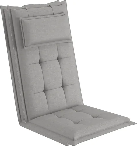 sunnypillow Hochlehnerauflage mit Kopfpolster, 120x50x9 cm - Gartenstuhlauflagen, UV-beständig und komfortabel mit abnehmbarem Kopfpolster, perfekt für entspannte Stunden im Garten.