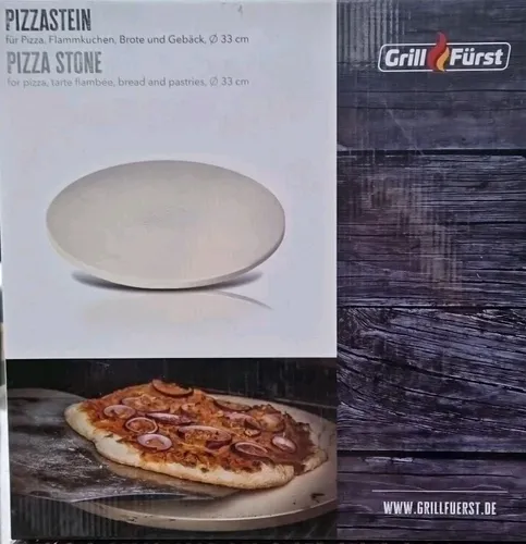 Grillfürst Pizzastein rund aus Cordierit von Grillfürst