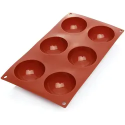 Halbkugel Bakeflex - Silikon Backform mit 6 Formen, Ø 7 cm - Backform aus hochwertigem Silikon, hitze- und kältebeständig bis 230 °C, ideal für kreative Backideen und spülmaschinenfest.