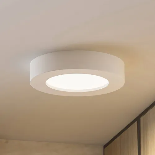Prios LED-Deckenleuchte Edwina, 18 cm, IP44 - Moderne Deckenleuchte für Innen- und Außenbereiche, energiesparend mit einstellbarer Lichtfarbe. Ideal für Wohnzimmer, Esszimmer und Bäder, schützt gegen Spritzwasser (IP44) und schafft eine gemütliche Atmosphäre.