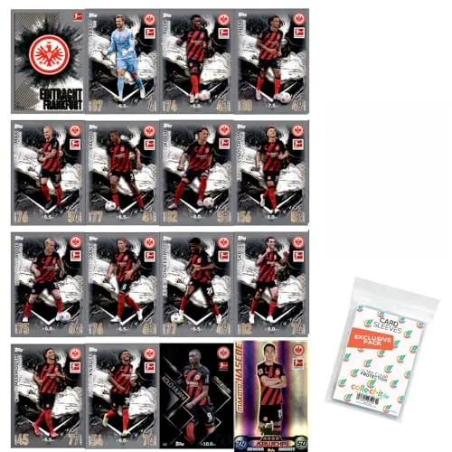 Bundle mit Topps Match Attax Bundesliga - 2023/24 - Mannschaftspaket - Eintracht Frankfurt + Exklusive Collect-it Hüllen