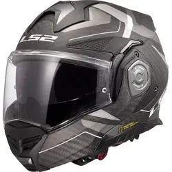 LS2 Modularer Motorradhelm ADVANT X CARBON HORIZON Matt Silver Grey, L - Hochwertiger modularer Motorradhelm aus leichtem Carbon, perfekt für Komfort und Sicherheit. Mit integriertem Sonnenvisier und fortschrittlichem Belüftungssystem für optimale Luftzirkulation.