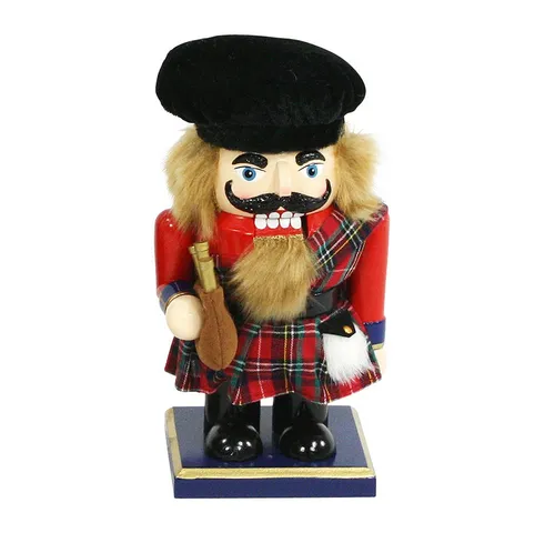 Dekohelden24 Nussknacker Schotte, 18 cm – Handbemalt in blau von Dekohelden24