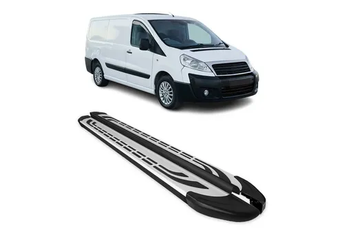 OMAC Kfz-Schmutzfänger Seitenschweller für Fiat Scudo L2 (2007-2016) - Fahrzeugspezifische Aluminium Trittbretter für einfache Ein- und Ausstiege, rutschfest und robust. Schützen Sie Ihre Karosserie vor Kratzern und Stößen, während Sie den sportlichen Look Ihres Fahrzeugs aufwerten.