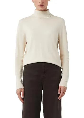 comma Longpullover Strickpullover mit Rollkragen in Beige - Eleganter Feinstrick-Pullover mit Rollkragen für stilvolle Looks. Ideal für die kühle Jahreszeit, bequem und vielseitig kombinierbar.