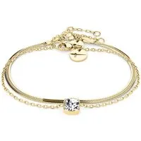 Tamaris Set Armband TS-0038-BB IP Gold - Elegantes Damenarmband-Set aus Edelstahl in IP Gold, bestehend aus einer Schlangenkette und einer Ankerkette. Perfekt als stilvolles Geschenk für besondere Anlässe.