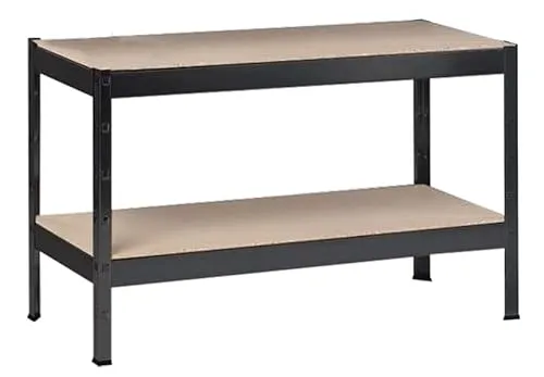 SCHULTE Regalwelt Schwerlastregal 43x120 cm – Robust und Vielseitig - Lagerregale: Made in Germany, bis zu 150 Kg Traglast pro Ebene, ideal für Werkstatt oder Keller. Einfacher, werkzeugloser Aufbau und höhenverstellbare Böden für flexiblen Stauraum.