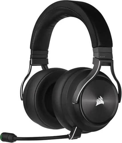 CORSAIR VIRTUOSO RGB Wireless XT Gaming-Headset - Hochauflösender Klang mit Dolby Atmos und abnehmbarem Mikrofon, perfekt für ultimatives Gaming Erlebnis in Schwarz