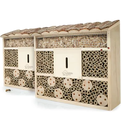 WILDLIFE HOME Bienenhotel Insektenhotel mit Rindendach