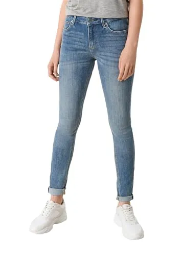 Q/S designed by Damen 510.11.899.26.180.2102319 Jeans - Damen-Jeanshosen mit Skinny Fit und Mid Rise Bund, aus elastischem Baumwollmix-Denim, ideal für einen lässigen Look mit 5-Pocket-Design und Wascheffekt.