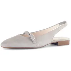 GABOR Slingpumps Damen Gr. 39, beige - Elegante Slingpumps aus Ziegenveloursleder mit bequemem Blockabsatz und elastischem Fersenriemchen, ideal für abendliche Anlässe oder das Büro.