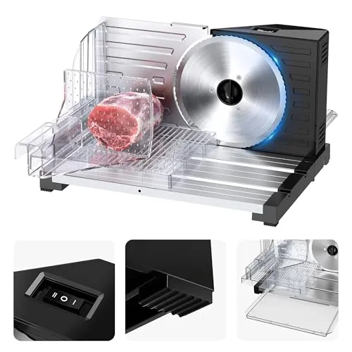 VERTENZ Snip 40 Multifunktions-Schneidemaschine - Allesschneider mit stufenlos einstellbarer Schnittstärke von 0 bis 18 mm, ideal für Brot, Aufschnitt und mehr – sicher und leicht zu reinigen!