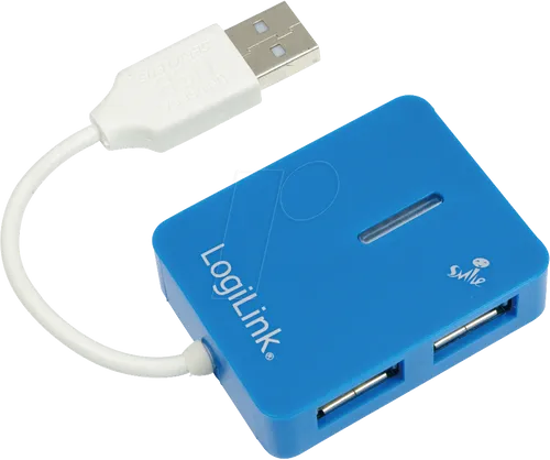 LOGILINK UA0136 - USB 2.0 HUB 4-port, ''Smile'', blau