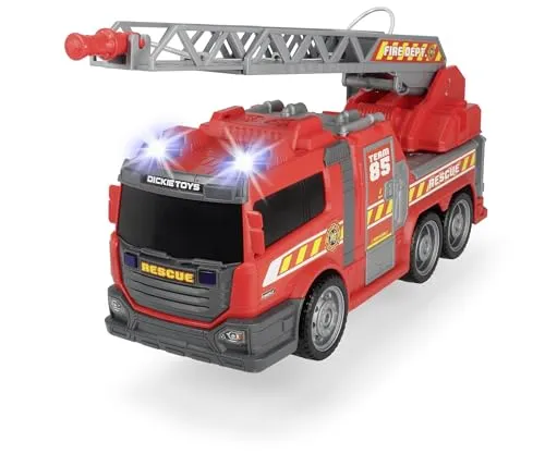 DICKIE Feuerwehr Feuerwehrauto mit Wasserspritzfunktion - Fahrzeuge & Rennwagen für Kinder – 36 cm großes Feuerwehrauto mit Licht & Sound, ideal für kleine Feuerwehrfans ab 3 Jahren, inklusive Wasserspritzfunktion für spannenden Spielspaß.