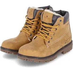 TOM TAILOR Schnürstiefelette in Gelb - Stiefeletten mit stylischem Schnürverschluss und bequemem Lederimitat-Innenmaterial, ideal für modische Outfits in jeder Jahreszeit.