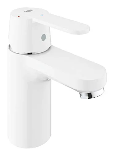 GROHE Get - Einhand- Waschtischarmatur (wassersparend, variable Mengenbegrenzung, schnelle Befestigung, flexible Anschlussschläuche), moon white, 23586LS0