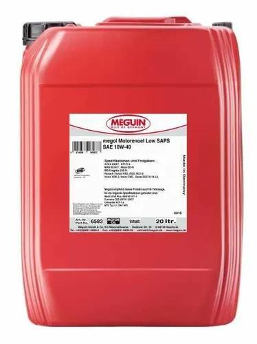 4,94€/l Meguin Megol Low SAPS 10W-40 20 L Motoröl Volvo VDS-4.5 MB 228.51
