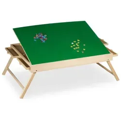 Relaxdays Puzzletisch Kiefernholz Klappbar mit 4 Schubladen - Praktischer Puzzletisch aus Kiefernholz mit großzügiger Fläche für bis zu 1500 Teile. Klappbare Beine und 4 Schubladen sorgen für komfortable Nutzung und einfache Aufbewahrung. Ideal für Puzzlespaß überall!