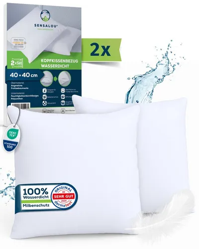 Sensalou Kissenbezug Kissenbezug wasserdicht Doppelpack - Kopfkissen Bezüge, (2 Stück), Milbenschutz, Hygienebezug, Pflegeleicht