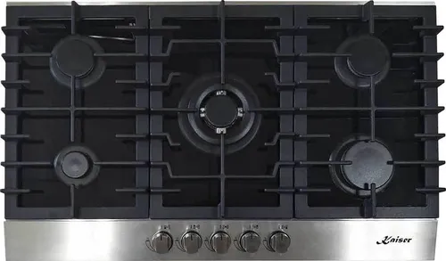Gaskochfeld 90 cm Kaiser KCG 9386 - 5-flammiges Gaskochfeld mit leistungsstarkem Turbo-Brenner und Wok-Adapter aus Gusseisen. Ideal für präzises Kochen und vielseitige Anwendungen in der Küche.
