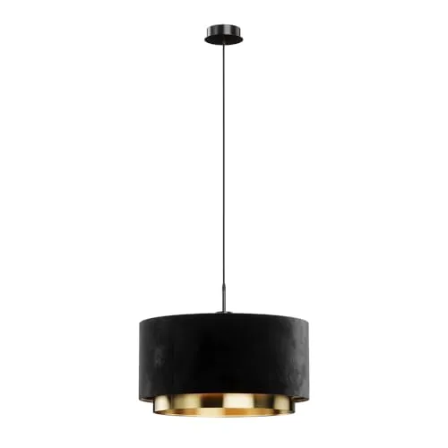 Vicco LED-Hängeleuchte Goldamo, Schwarz/Gold, 45 x 25.7 cm - Luxuriöse Pendelleuchte Goldamo für stilvolle Akzente in Ihrem Wohnraum. Hochwertige Verarbeitung und zeitloses Design sorgen für harmonisches Licht und eine elegante Atmosphäre.
