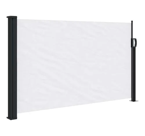 furnicato Ausziehbare Seitenmarkise 120 x 500 cm in Weiß - Praktische Seitenmarkise für mehr Privatsphäre im Garten oder auf der Terrasse. Aus robustem Polyester, einfach ausziehbar und platzsparend. Ideal für den professionellen Einsatz im Außenbereich.