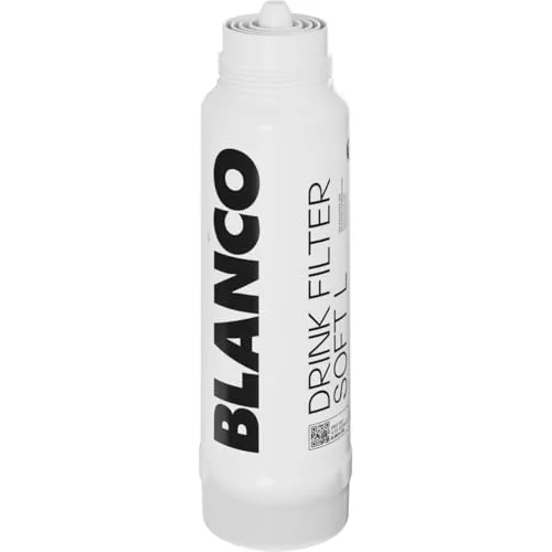 BLANCO Drink Filter Soft L | Antikalk Filterkartusche für Fontas II - Ersatzfilter für unter der Spüle, reduziert Kalk und verbessert den Geschmack, Filterkapazität von 1800 Litern bei 12 °dTH