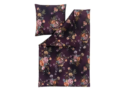ESTELLA Bettwäsche Grazia | Pflaume | 135x200 + 80x80 cm - Bettwäsche-Set aus 100% Baumwolle in bügelfreier Mako-Interlock-Jersey-Qualität, atmungsaktiv und pflegeleicht – ideal für das ganze Jahr!