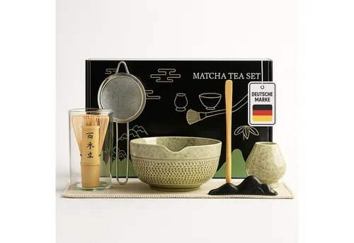 Roxlin Matcha Set - Premium 7-teiliges Matcha Tee-Set - Sets für die japanische Teezeremonie, inklusive handgefertigter Keramikschale und Bambus-Besen für perfekten Matcha-Schaum.