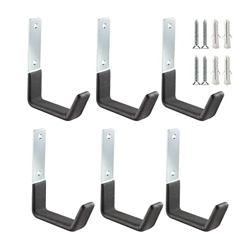 PYBTOOL Robuste Garagenhaken aus Stahl, Mehrzweckhaken zur Garagenaufbewahrung, robuster Organizer für Gartengeräte in der Garage, Haken zur Wandmontage aus Stahl