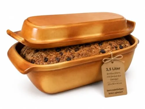 KERAZO Brotbackform mit Deckel 3,5L – Ideal für frisches Brot