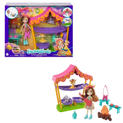 Mattel Enchantimals Savannah Sleepover Playset with Griselda Giraffe Doll (6-in)