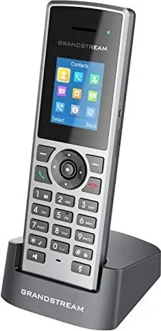 Grandstream DECT-Handset DP722 - Schwarz/Grau - Festnetztelefon mit bis zu 20 Stunden Gesprächszeit und 350m Reichweite, ideal für mobile Kommunikation in Unternehmen und im Einzelhandel.