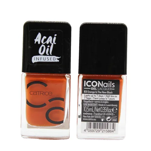 2x CATRICE ICONails GEL Lacquer 7-Tage Nagellack 83 Orange Is The New Black  NEU