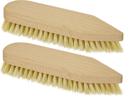 Effizientes 2er Set Scheuerbürsten: spitz & rund für gründliche Reinigung, Fibre-Ersatz, Natur