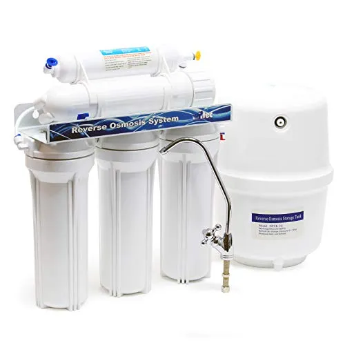 Naturewater NW-RO50-NP35 Umkehrosmoseanlage - Baumarkt - 5-stufiges Trinkwasser Filtrationssystem für bis zu 190 L/Tag, entfernt zuverlässig 100% Schadstoffe für reines, gesundes Wasser.