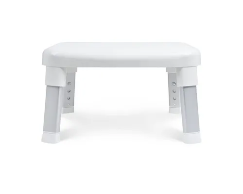 Weinberger Fußhocker Tritthocker – Höhenverstellbare Einstiegshilfe für Bad und Waschbecken - Badezimmerhocker mit rutschhemmender Sitzfläche und Anti-Rutsch-Füßen, ideal für Senioren und Kinder, flexibel anpassbar für jede Körpergröße.