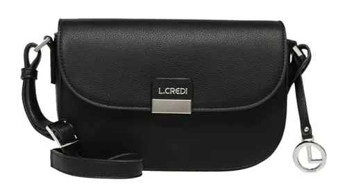 L.CREDI Umhängetasche Janina Flapbag in Schwarz - Elegante L.CREDI Umhängetasche Janina Flapbag, ideal für stilvolle Anlässe. Mit verstellbarem Schulterriemen, großzügigem Hauptfach und hochwertigem Kunstleder bietet sie optimalen Komfort und Organisation.