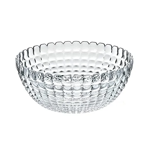 Guzzini Tiffany L Schüssel - Transparent, Ø25 x h11 cm - Salatschüssel aus der Tiffany Kollektion, spülmaschinengeeignet und recycelbar – ideal für stilvolle Tischdekoration.