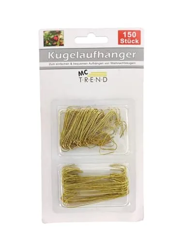 Weihnachtskugeln Baumhaken Aufhänger für Christbaumschmuck Haken Weihnachtsbaum Gold (150 Baumhaken)