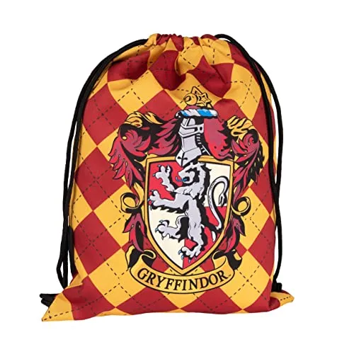 Harry Potter Turnbeutel - Gryffindor Sportbeutel Rucksack Stoffrucksack mit Kordelzug Rot/Gelb