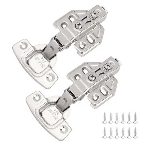 hicoosee Schrankscharniere, sanft schließende Schrankscharniere mit Schrauben, sanft schließende Schranktürscharniere, vollständige Überlagerung, stumm, Küchenzeile, Türscharniere für Badezimmer,